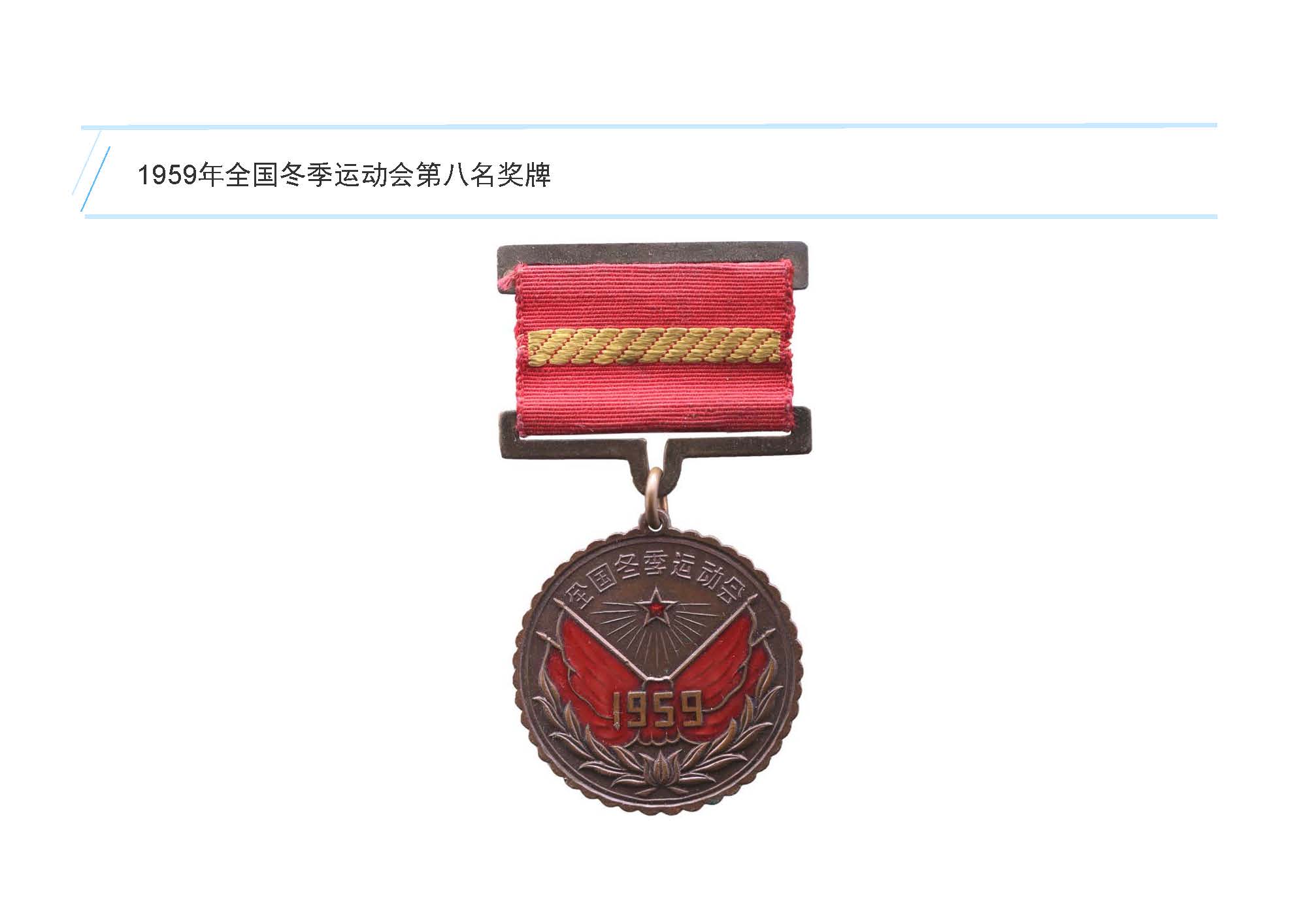 1959年全国冬季运动会第八名奖牌